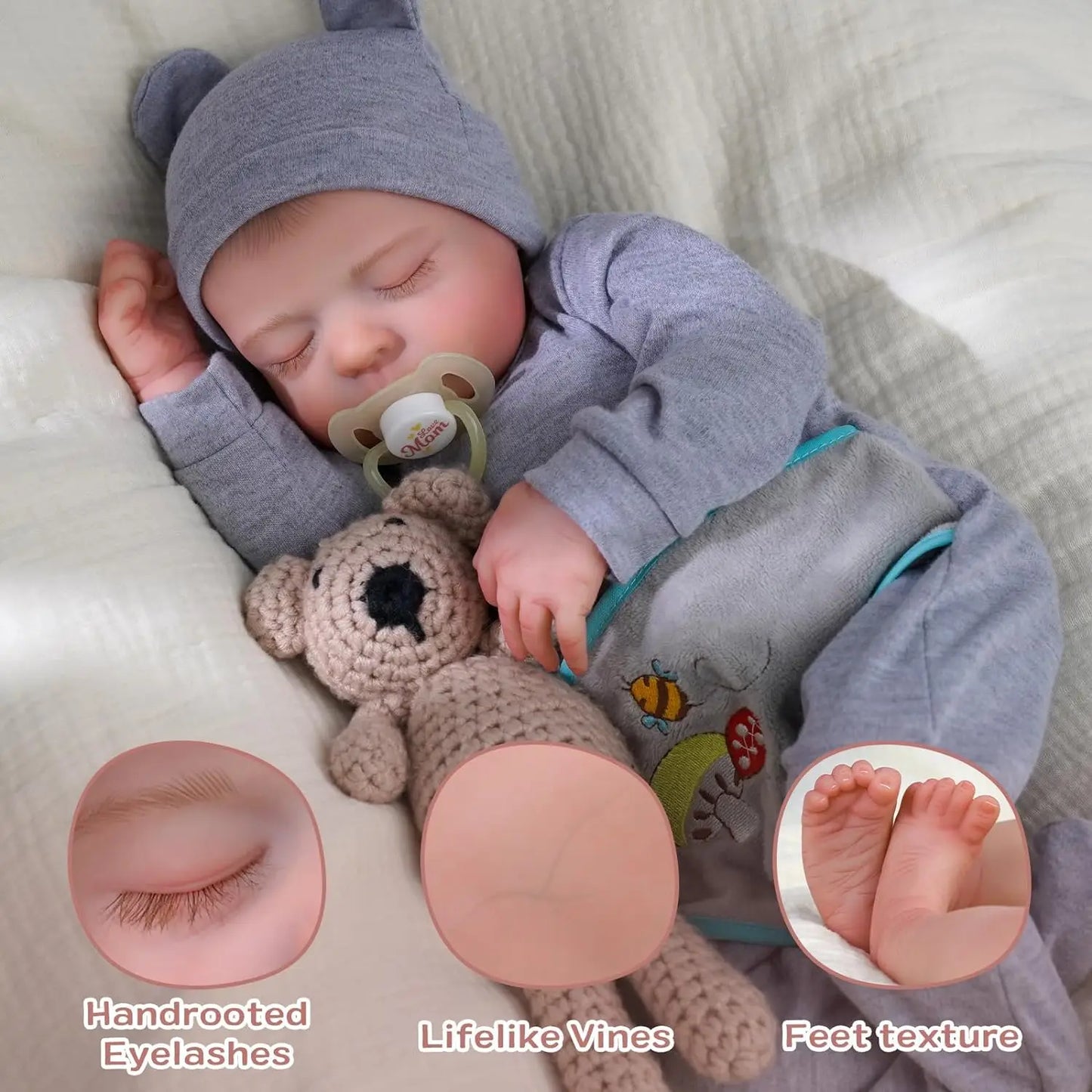 17-Inch Realistic Reborn Baby Doll - Lifelike Newborn Toy