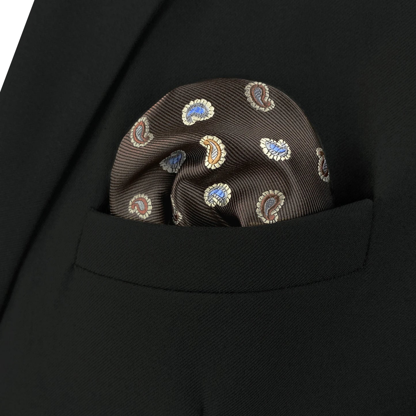 New Colorful Men's Pocket Square - Multicolor Dot Paisley Classic Silk Handkerchief