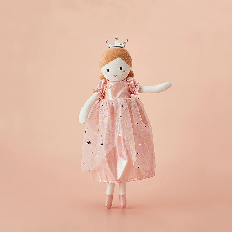 Pink Dress Girl Plush Toy | Crown Princess Stuffed Doll