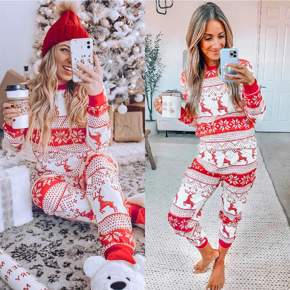 Family Matching Christmas Pajamas Set – Cozy Red Jumpsuit for All Ages