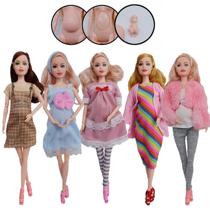 Educational Pregnant Dolls Set – Includes Two Babies and Fashion Accessories