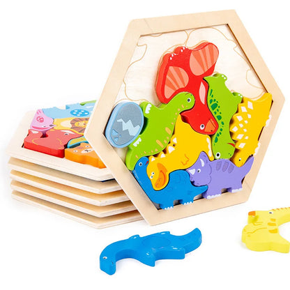 Wooden Puzzles for Toddlers – Color & Stacking Blocks