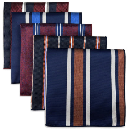 New 5-Piece Assorted Fashion Men's Pocket Square Set