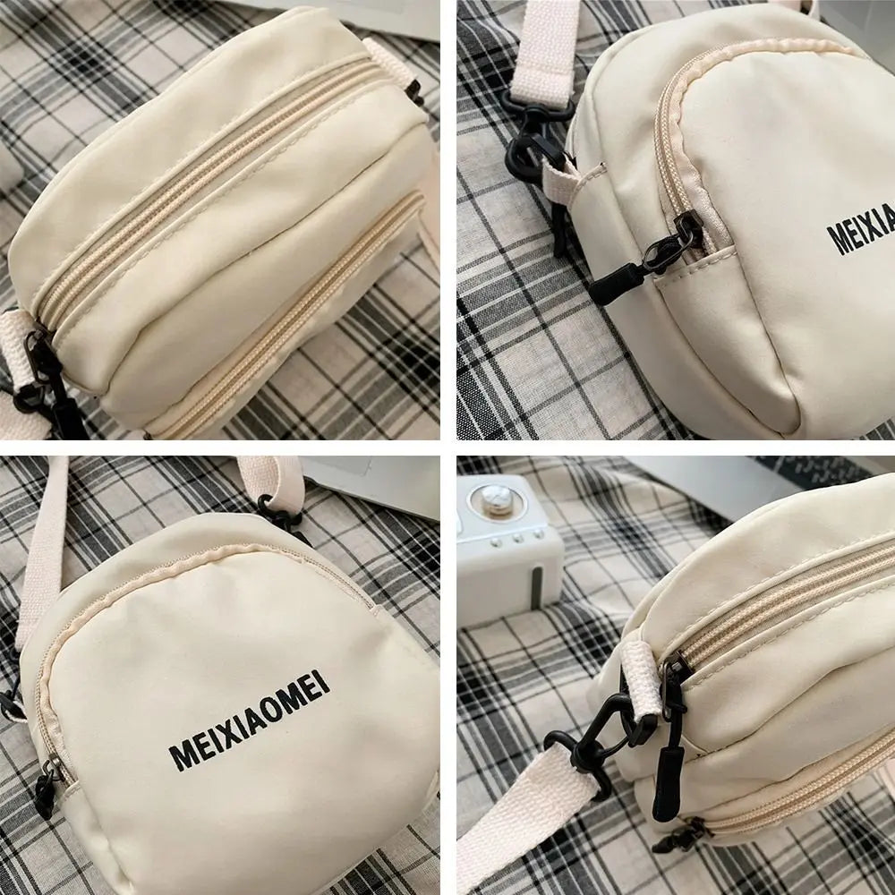 Casual Canvas Mini Handbag with Zipper