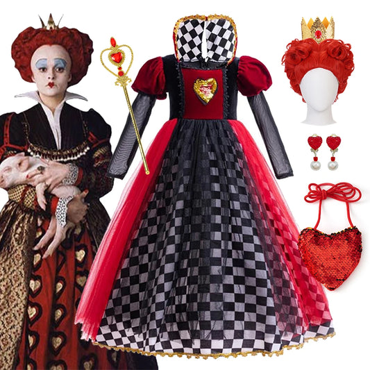 Kids Red Queen Cosplay Dress | Matching Mother & Daughter