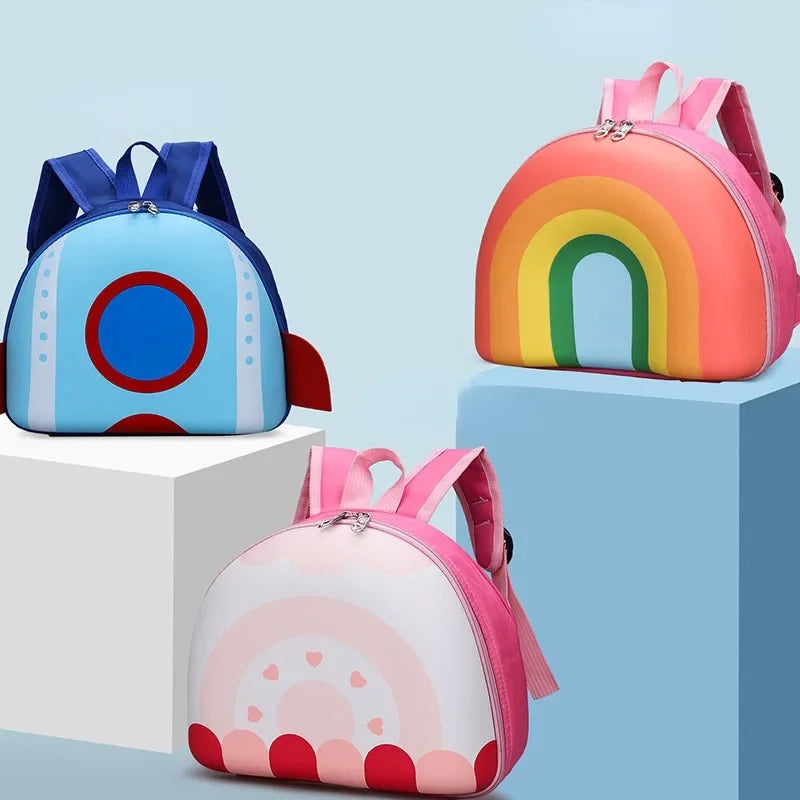 Rainbow Semi-Circular Children's Waterproof Backpack | Cute Kindergarten Bag