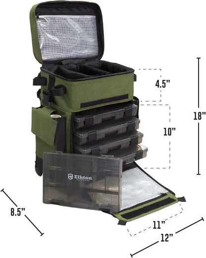 Rolling Tackle Box with Wheels – Waterproof Fishing Backpack