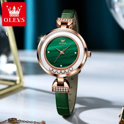 Luxury Women's Quartz Watch with Diamond Inlay