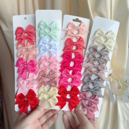 10/20 Pcs Swallowtail Bowknot Hair Clips - Handmade Ribbon Bows for Girls