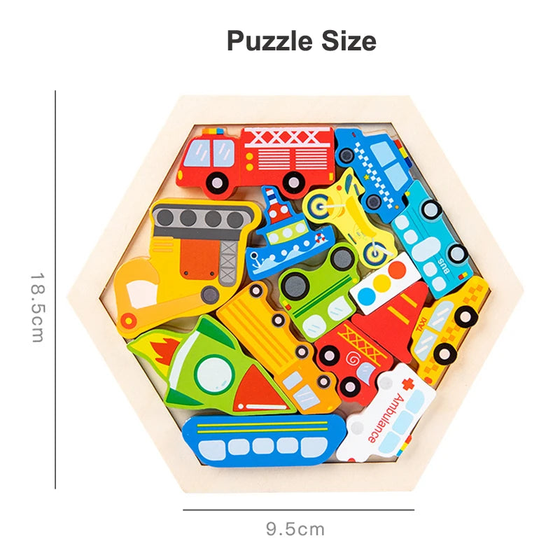 Wooden Puzzles for Toddlers – Color & Stacking Blocks