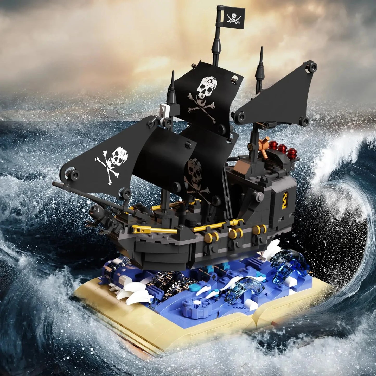 Pirate Ship Black Pearl 919PCS Model Set with Swing Function