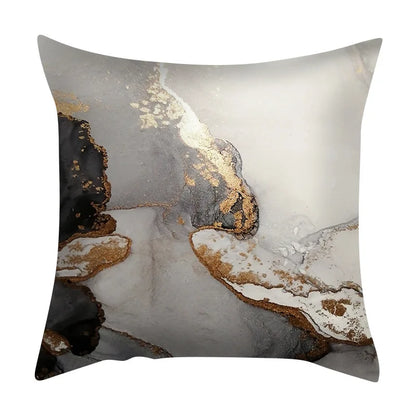 45x45cm Marbling Pillow Case – Elegant Golden Stamping