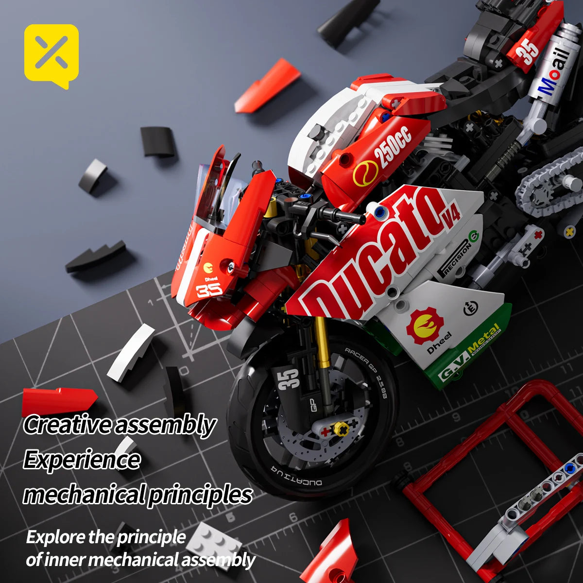 883 Pcs Collectible Motorcycle Model Kit – Building Set