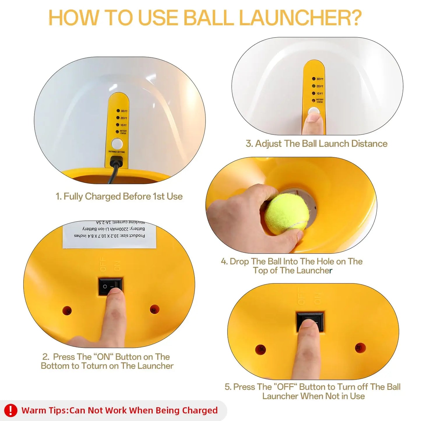 Automatic Ball Launcher for Dogs - 3 Distance Settings