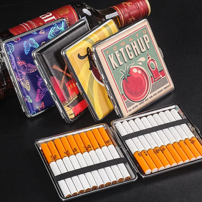 Fashionable Leather Cigarette Case - 20 Pack Holder