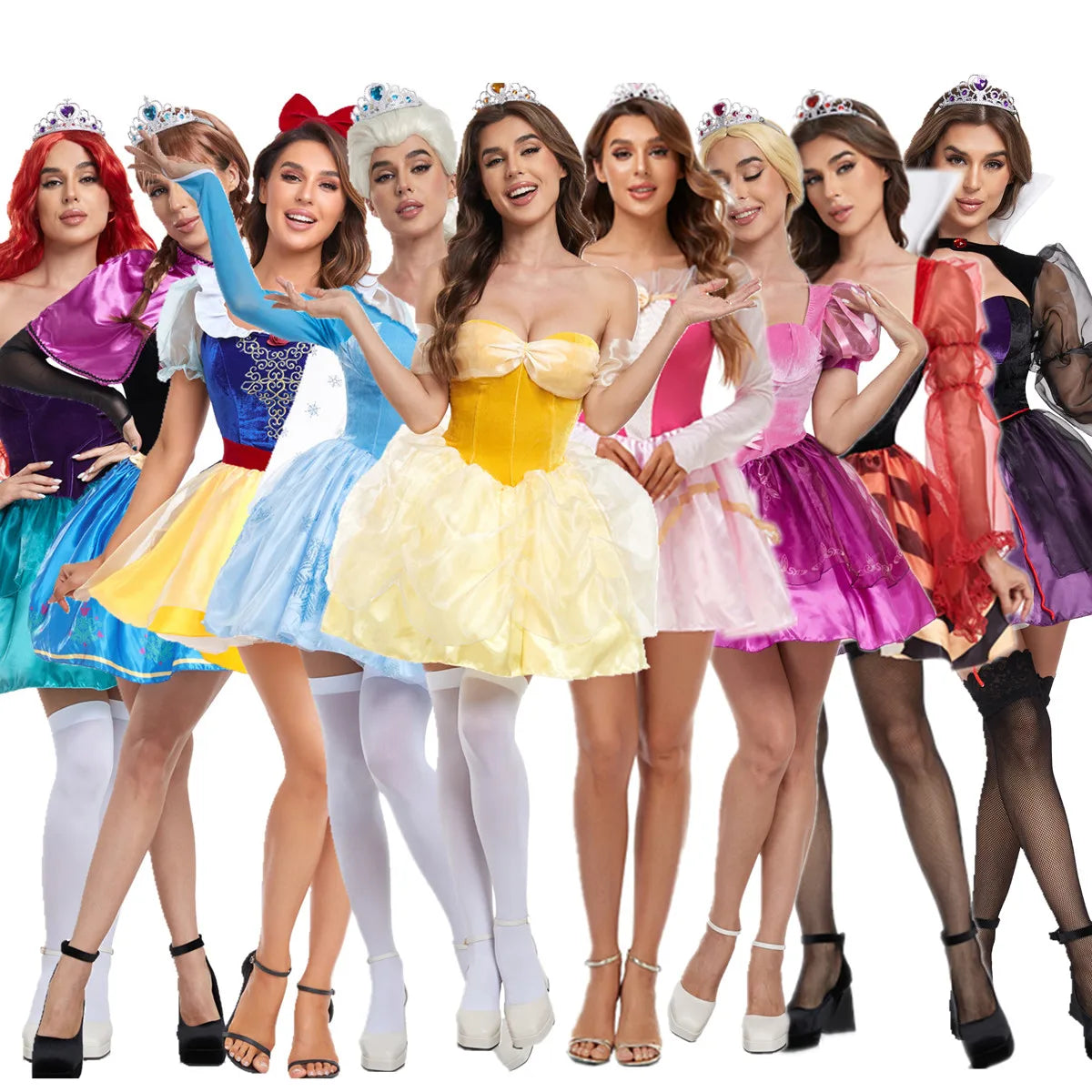 Halloween Purim Princess Cosplay Costume - Anna, Elsa, Cinderella, Belle, & More