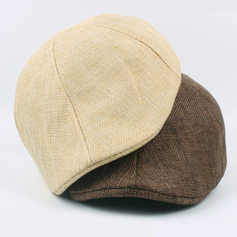 Men's Cotton Plaid Berets Caps