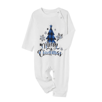 Christmas Family Matching Pajama Sets - Letter Print Tops & Plaid Pants