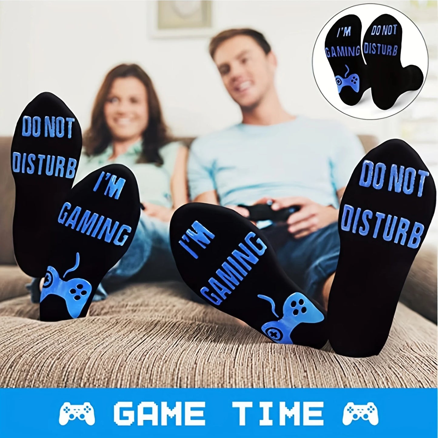 'I Am Gaming' Print Funny Novelty Cotton Crew Socks