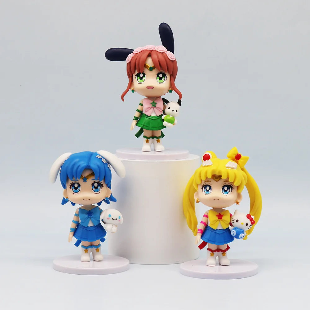 6 pcs Sailor Moon & Sanrio Figures Set