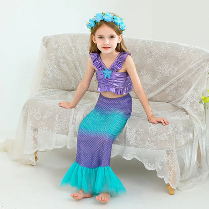 Children's Summer Ariel Mermaid Gown - Sequin Princess Dress