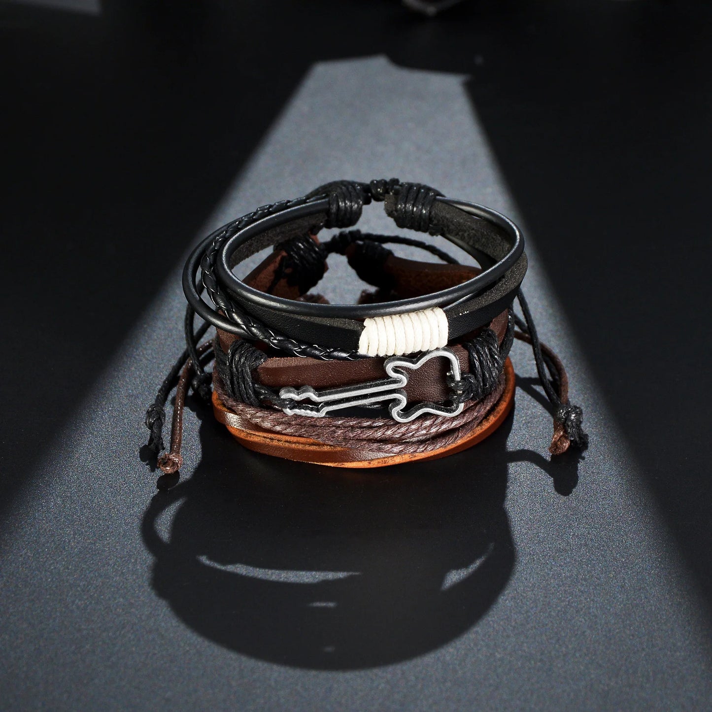 MeMolissa Braided Leather Bracelet Set for Men