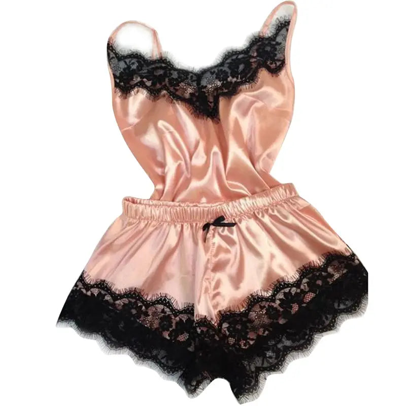 Women's Sleepwear Lace Satin Pajama Sets