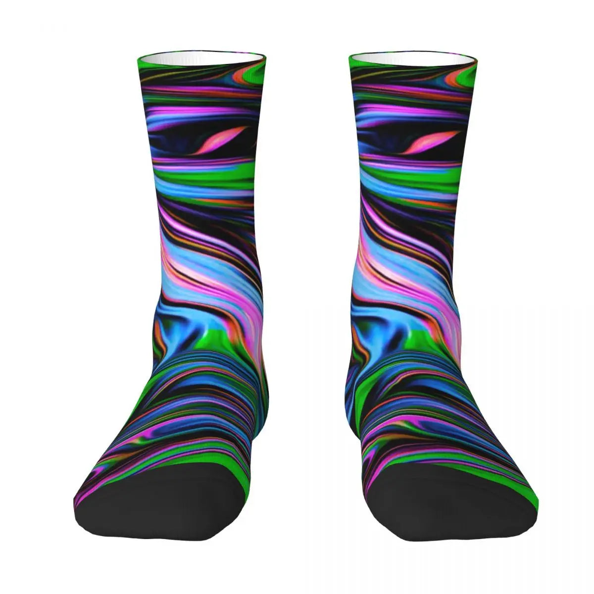 Neon Paint Non-Slip Swirl Socks