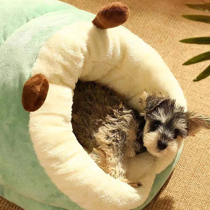 Warm Slippers Shaped Dog Bed