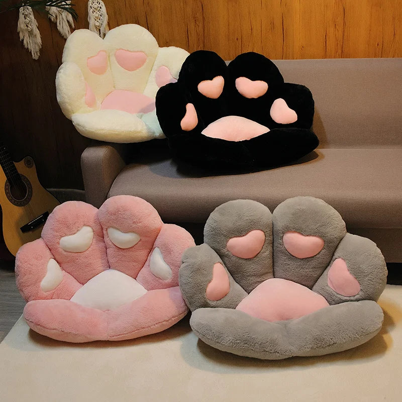 Plush Bear Paw Mat –Foot Pillow & Heart Plush Cushion