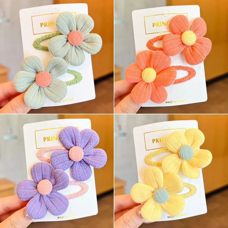 2 pcs Children's Floral Alloy Hair Clips – Cute & Stylish