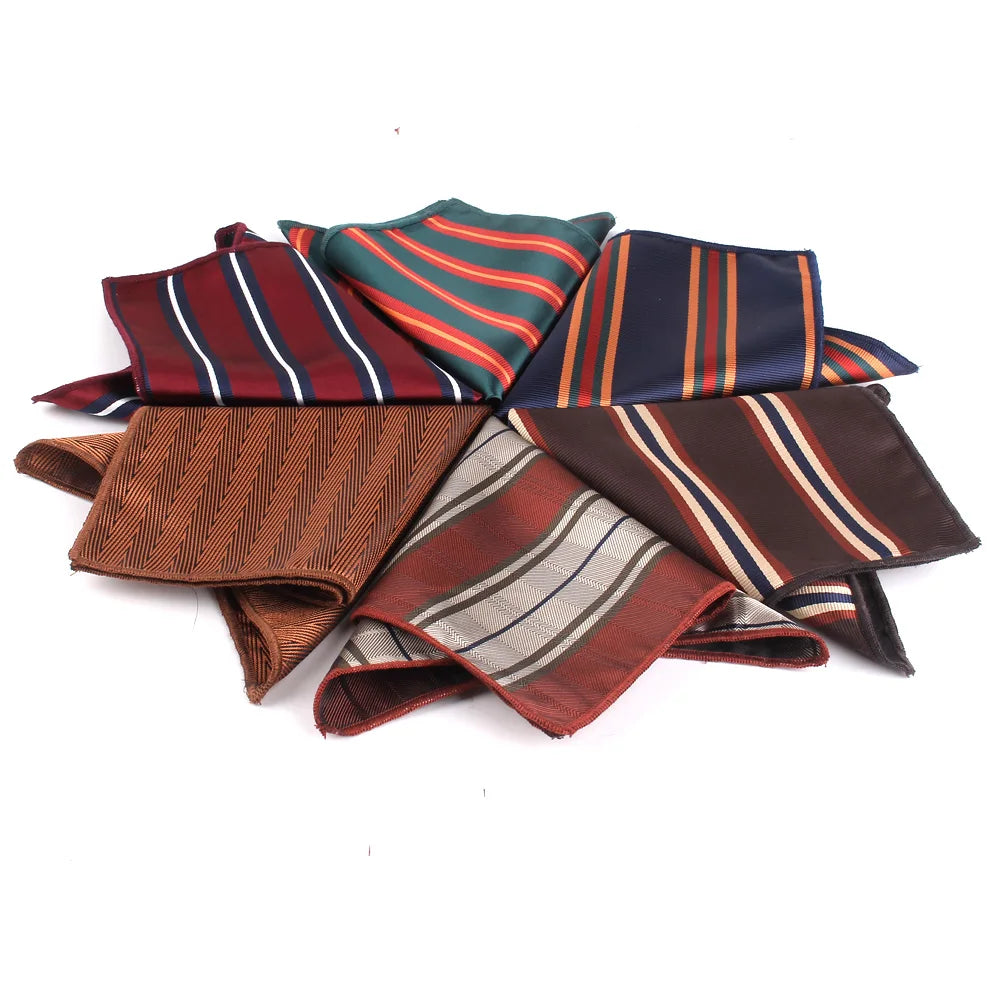 New Striped Pocket Square for Men - Paisley Design Handkerchief