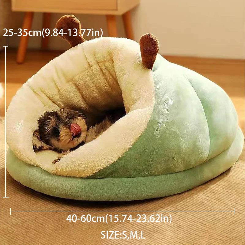 Warm Slippers Shaped Dog Bed