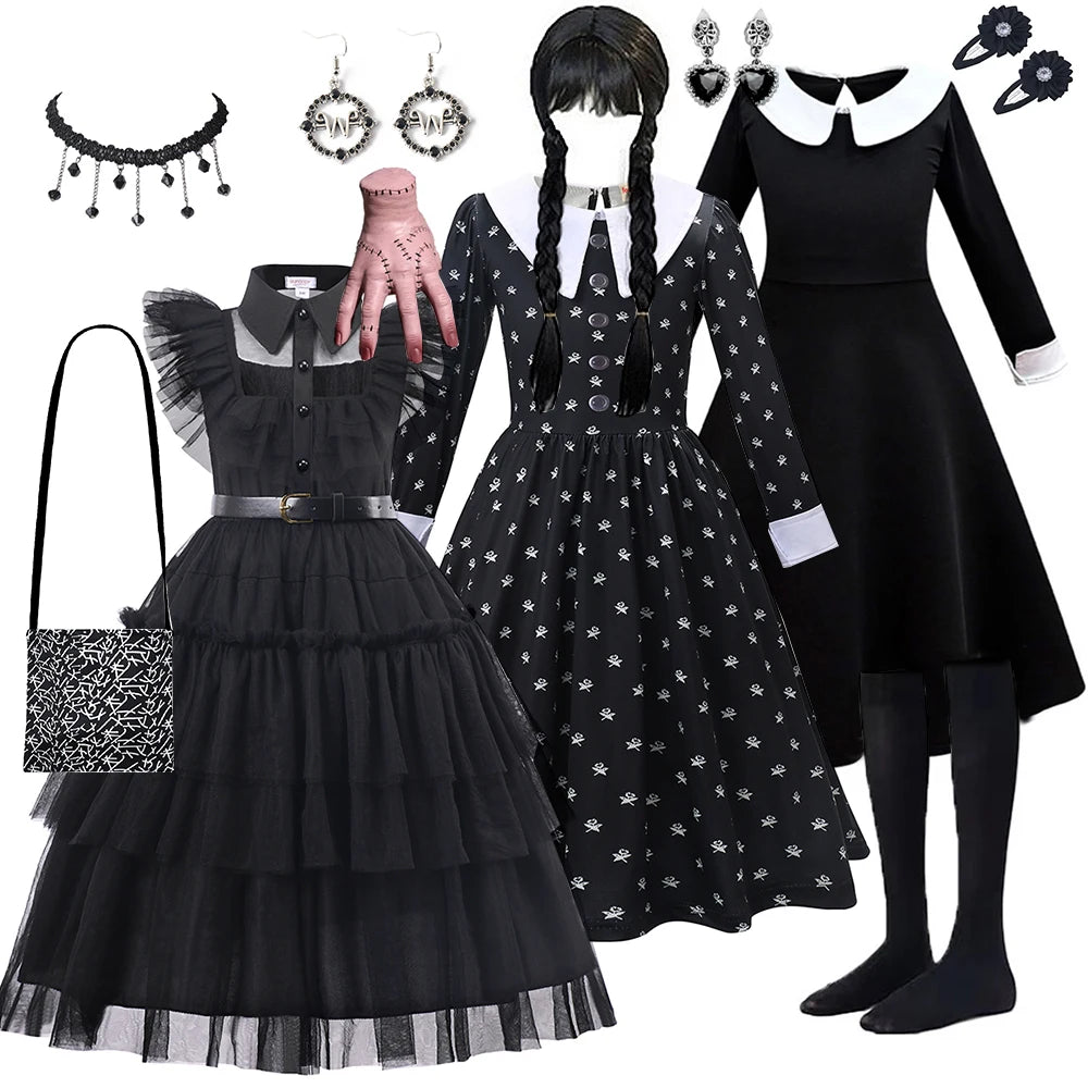 Halloween Wednesday Addams Costume for Kids