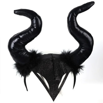 Women’s Halloween Demon Horn Headband Cosplay Witch Evil Queen Accessory