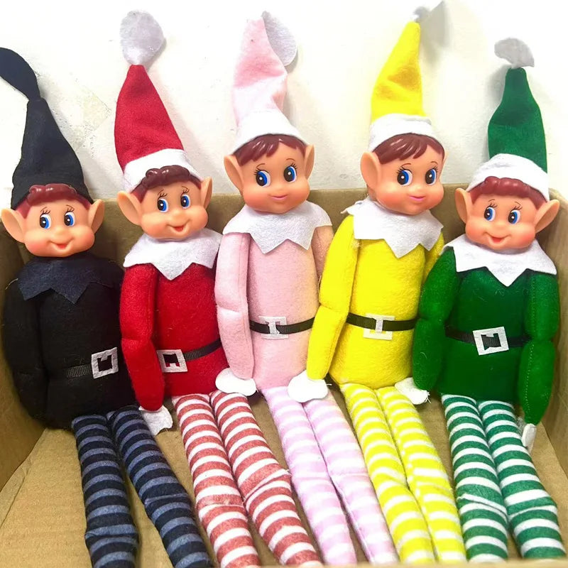 Multi-Colored Christmas Elf Dolls – Perfect Ornaments for Tree Decor