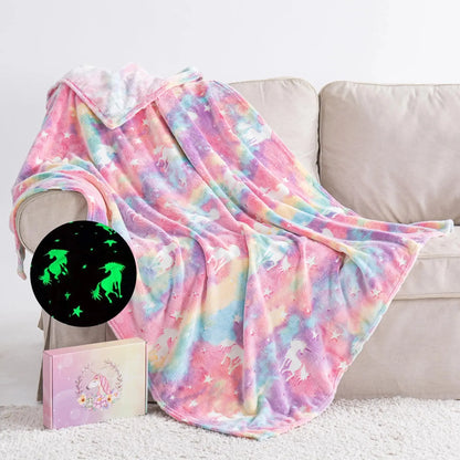 Luminous Cartoon Pattern Flannel Blanket