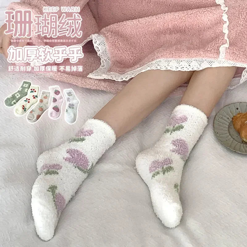 Coral Fleece Thermal Homewear Floor Sleeping Socks