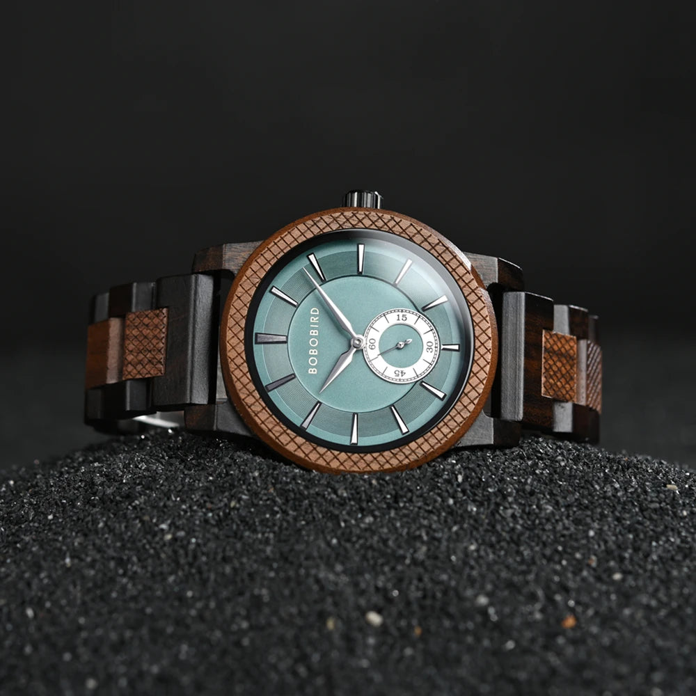 Men's Wooden Quartz Wristwatch-Fashionable Business Watch