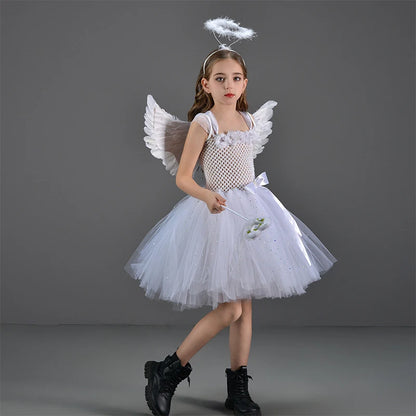 White Angel Tutu Costume for Girls