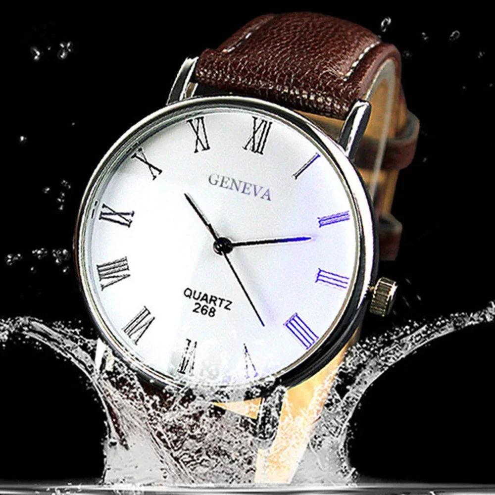 Classic Vintage Geneva Analog Quartz Watch for Men