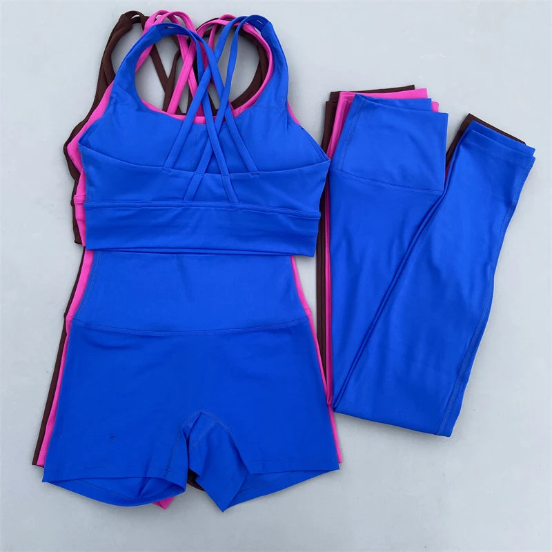 3-Piece Women's Gym Sports Set - Yoga & Workout Clothes