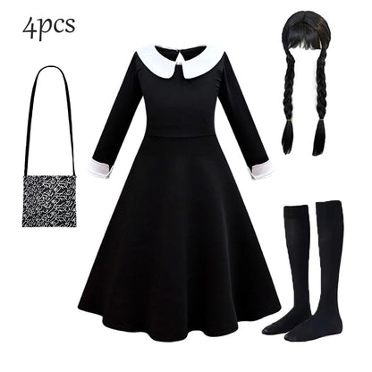 Halloween Wednesday Addams Costume for Kids