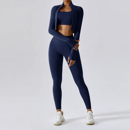 3 Piece Yoga Set: Workout Outfits for Women