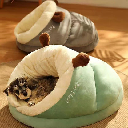 Warm Slippers Shaped Dog Bed