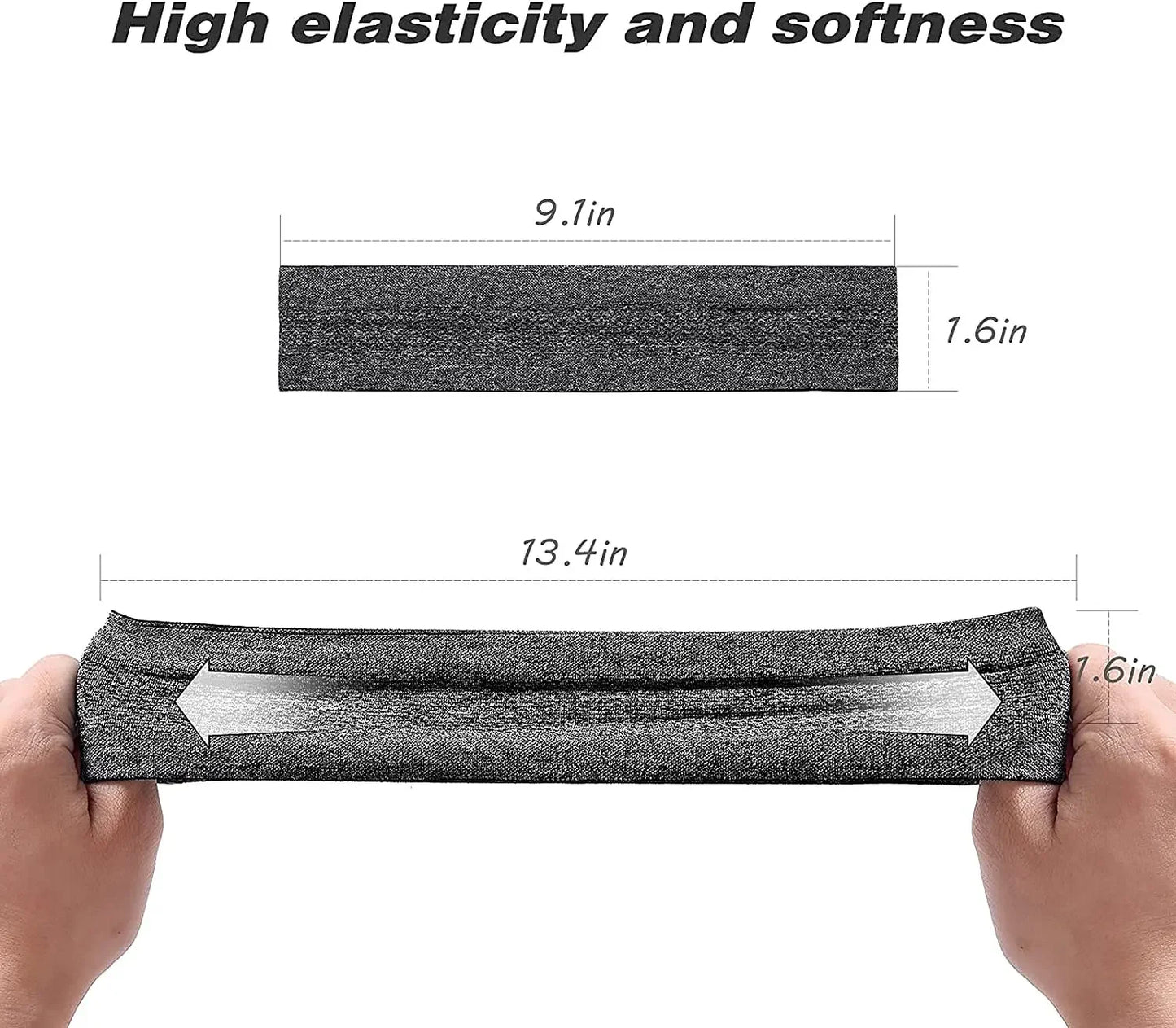 Men's Sport Elastic Headbands - Non-Slip Sweatbands for Active Lifestyle