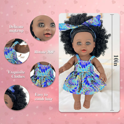 Black Baby Doll - Realistic Reborn Silicone Doll for Kids