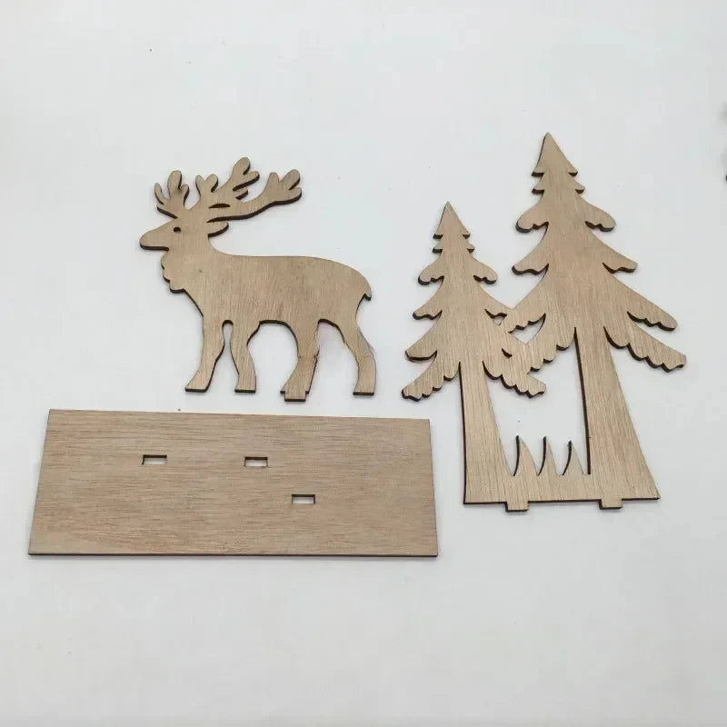 Wooden Ornaments Craft - Predrilled Wood Slice Christmas Tree