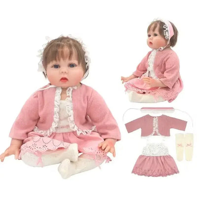 22" Baby Doll Girl Clothes Dress & Sock Set for 55CM Reborn Doll