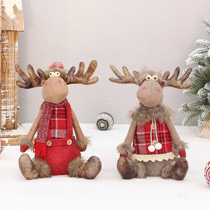 Large Plush Reindeer Doll – Christmas Tree & Table Decoration